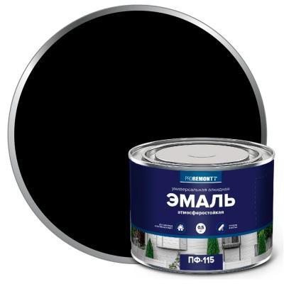 Эмаль ПФ-115 PROREMONTT черная 0,5кг